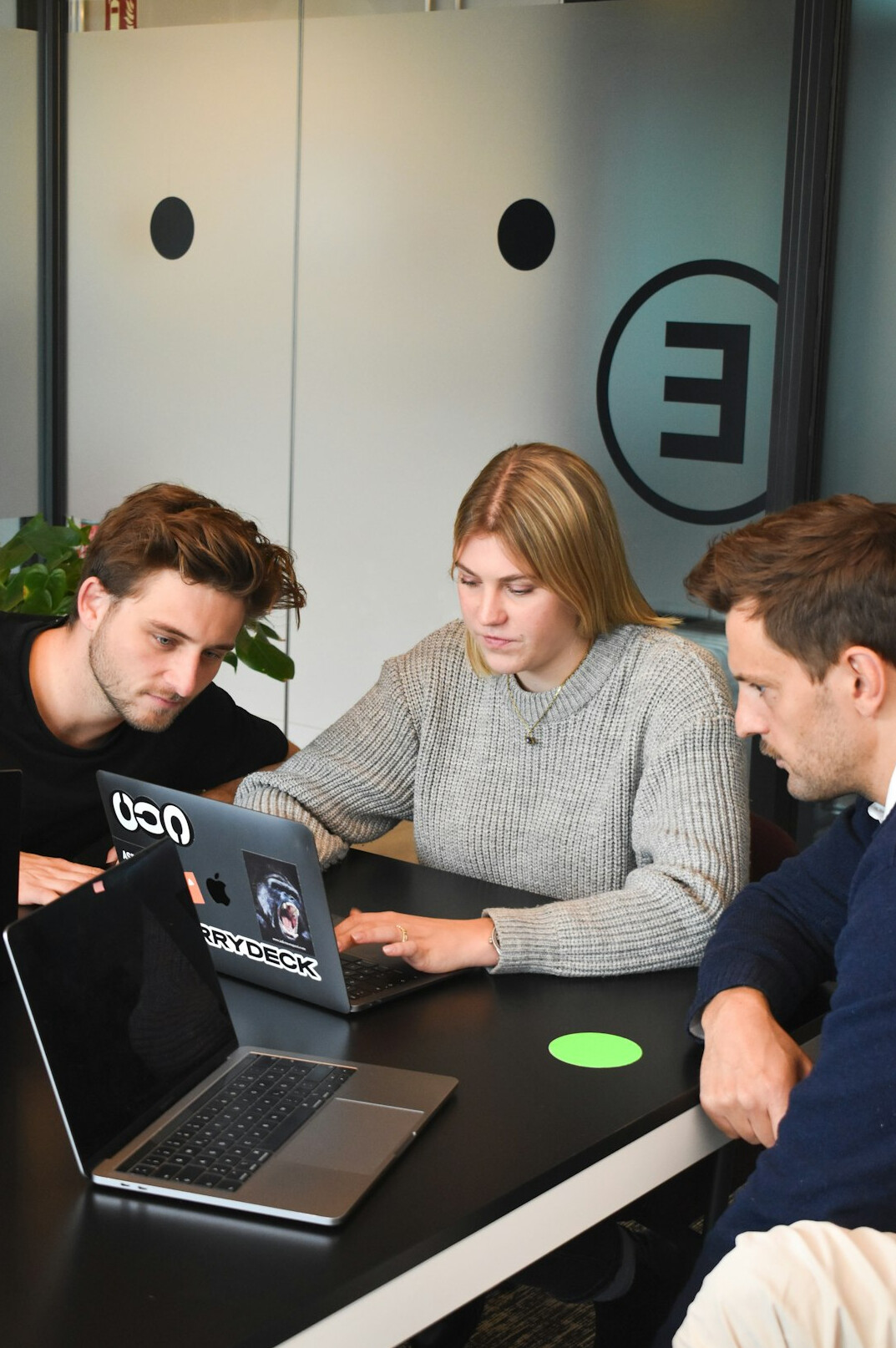 team members in discussion